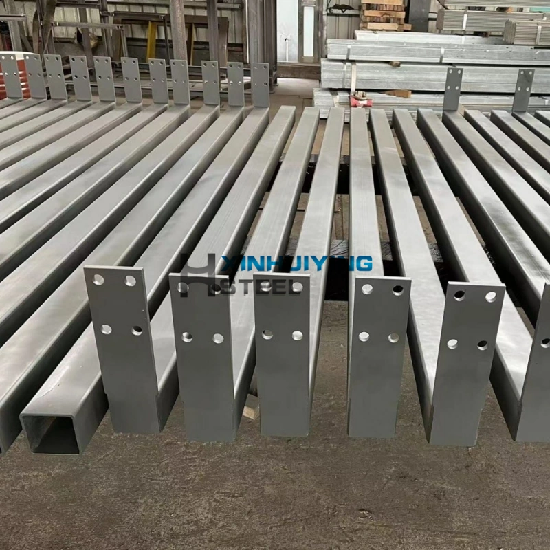 Square Tube Steel Post with Base Plate